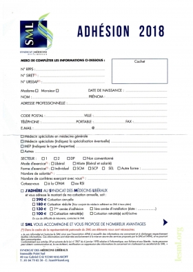ADHESION AU SML - SML95